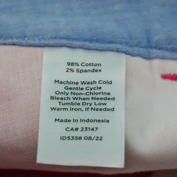 Talbots Size 12 Pink Weekend Chino Ankle Length Button Zip Cotton Stretch Pants - Picture 7 of 8